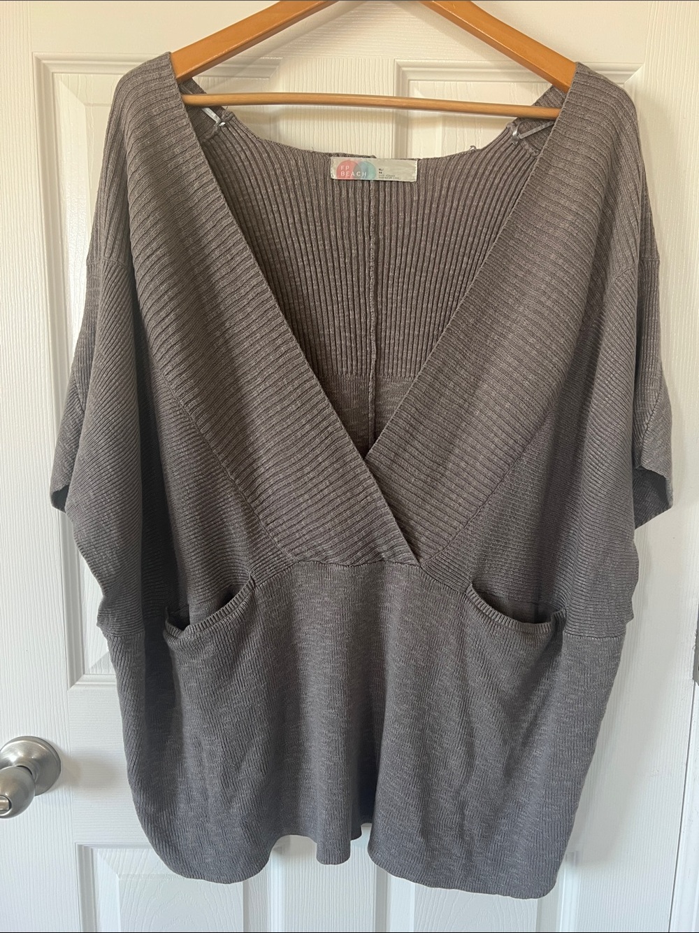 Free People Beach Jaclyn Sweater Set XL Gravel Knit Lounge Set - Picture 2 of 7